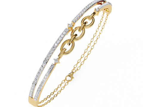3D Printable Jewelry design of Bracelet with diamonds Modello 3D