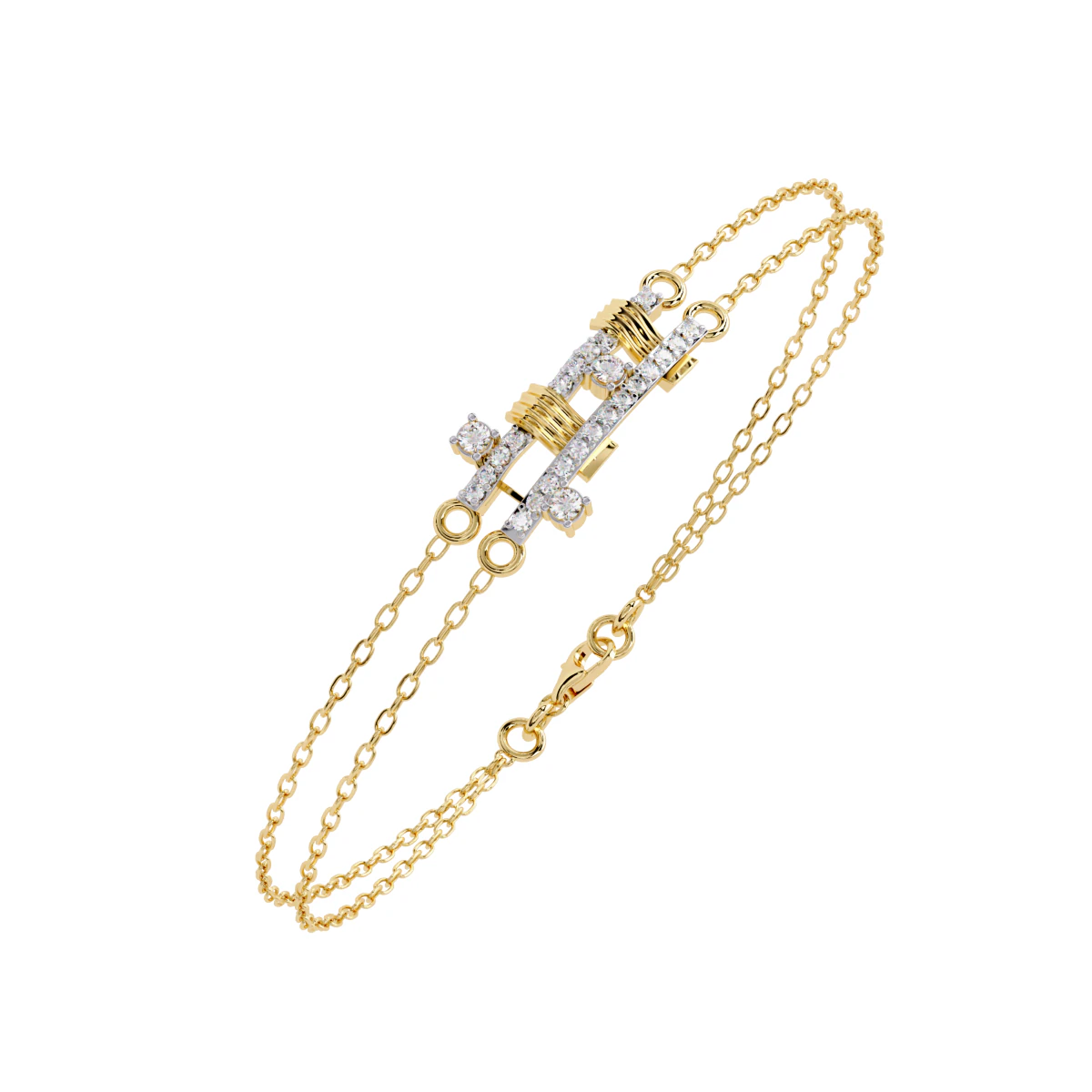 3D Printable Jewelry design of Bracelet with diamonds 3D Model .c4d .max .obj .3ds .fbx .stl .blend 