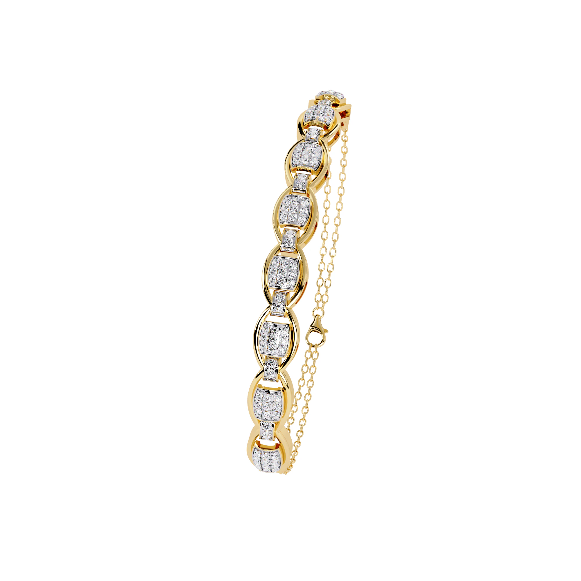 3D Printable Jewelry design of Bracelet with diamonds 3D Model .c4d .max .obj .3ds .fbx .stl .blend 