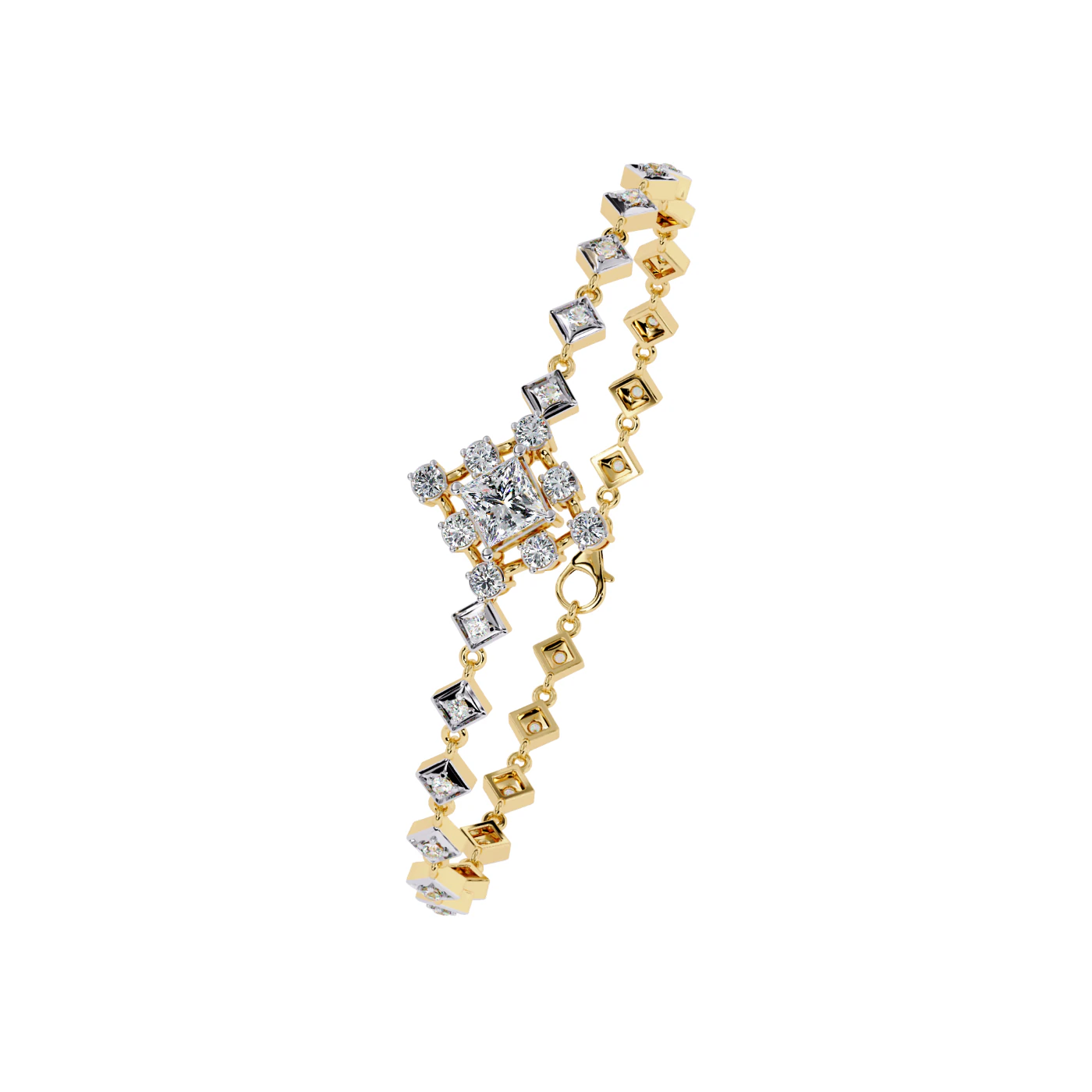 3D Printable Jewelry design of Bracelet with diamonds 3D Model .c4d .max .obj .3ds .fbx .stl .blend 