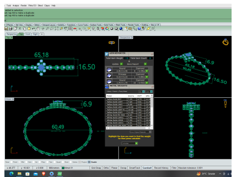 3D Printable Jewelry design of Bracelet with diamonds Modelo 3D