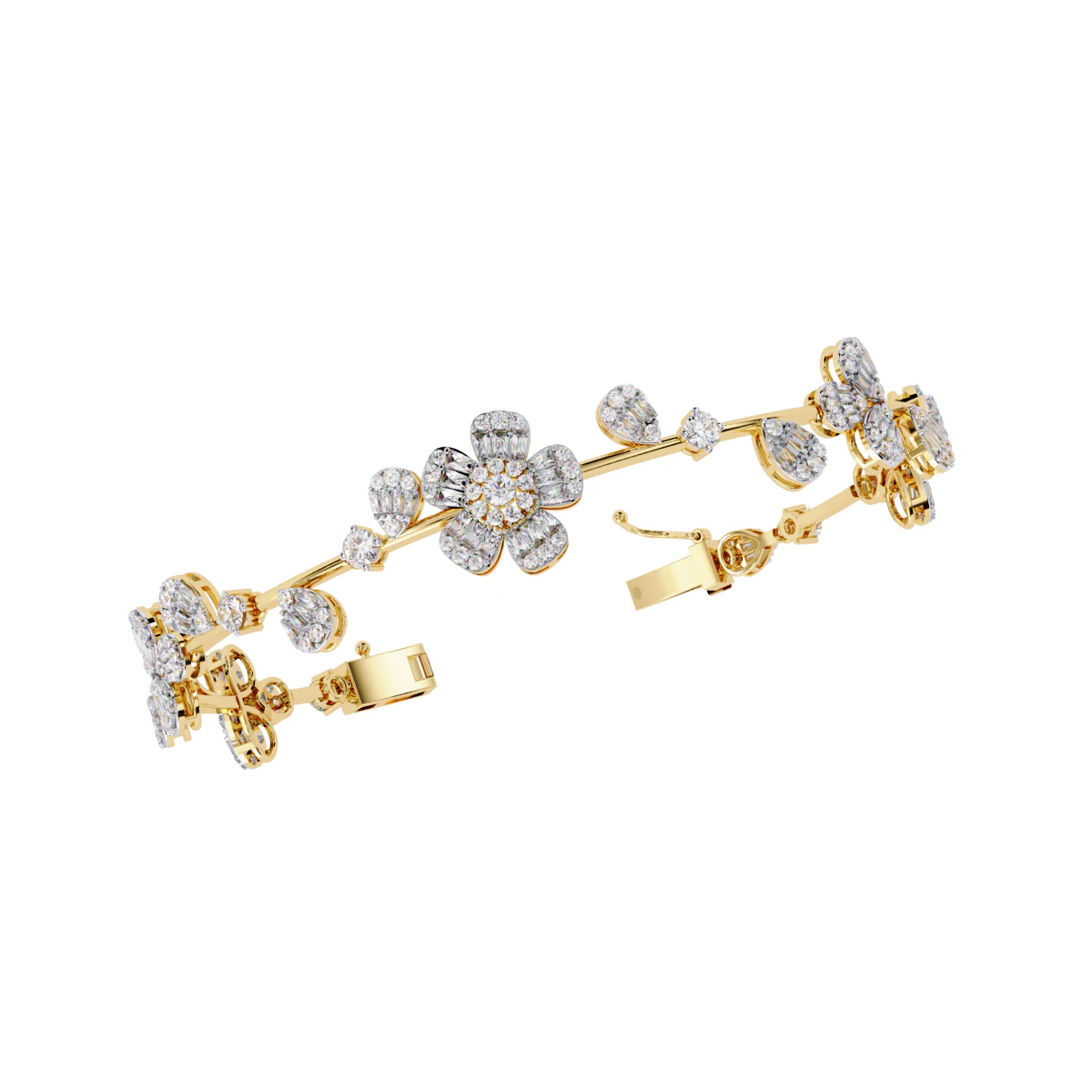 3D Printable Jewelry design of Bracelet with diamonds 3D Model .c4d .max .obj .3ds .fbx .stl .blend 