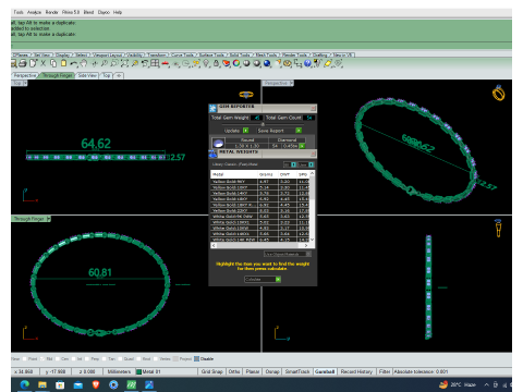3D Printable Jewelry design of Bracelet with diamonds Modello 3D