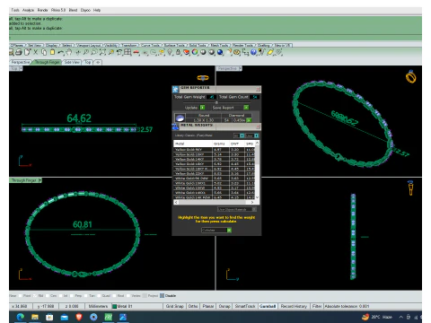 3D Printable Jewelry design of Bracelet with diamonds 3D Model