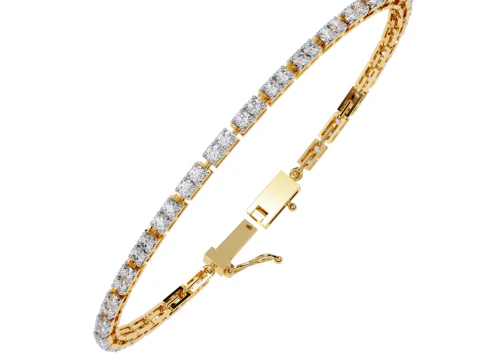 Dise&ntilde;o de joyer&iacute;a imprimible en 3D de pulsera con diamantes. Modelo 3D