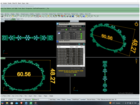 3D Printable Jewelry design of Bracelet with diamonds 3D मॉडल