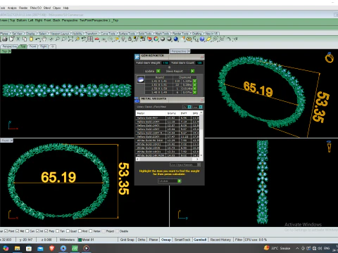 3D Printable Jewelry design of Bracelet with diamonds 3D Model
