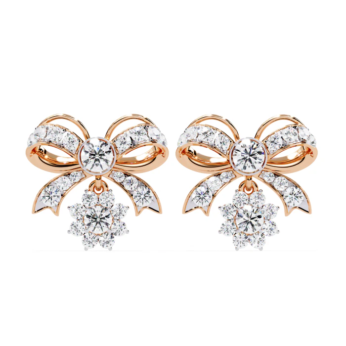 Printable 3D Jewelry design of Earrings with diamonds 3D Model .c4d .max .obj .3ds .fbx .stl .blend 