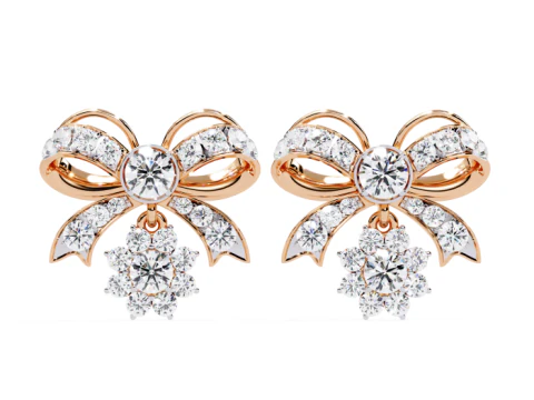 Printable 3D Jewelry design of Earrings with diamonds 3D Model