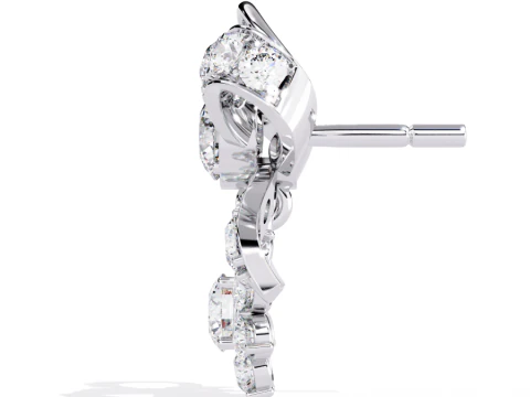 Printable 3D Jewelry design of Earrings with diamonds 3D Model