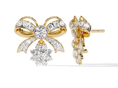 Printable 3D Jewelry design of Earrings with diamonds 3D Model