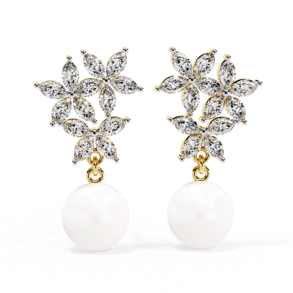 Printable 3D Jewelry design of Earrings with diamonds 3D Модель .c4d .max .obj .3ds .fbx .stl .blend