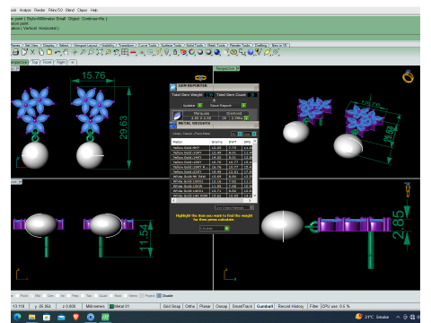 Printable 3D Jewelry design of Earrings with diamonds 3D Модель