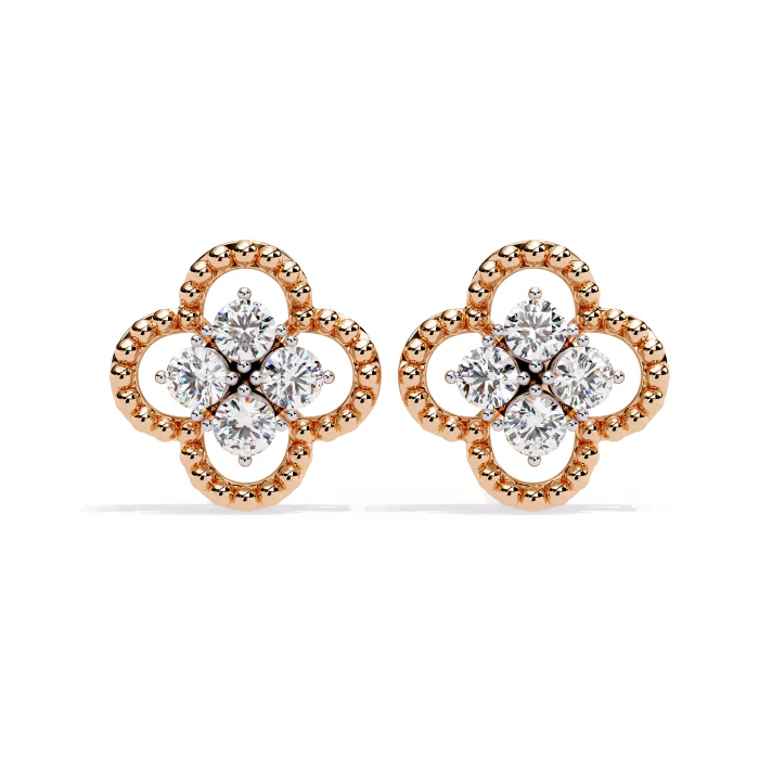 Printable 3D Jewelry design of Earrings with diamonds 3D Model .c4d .max .obj .3ds .fbx .stl .blend 
