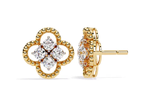 Printable 3D Jewelry design of Earrings with diamonds 3D Model