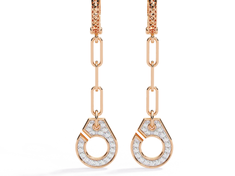 Printable 3D Jewelry design of Earrings with diamonds Model 3D