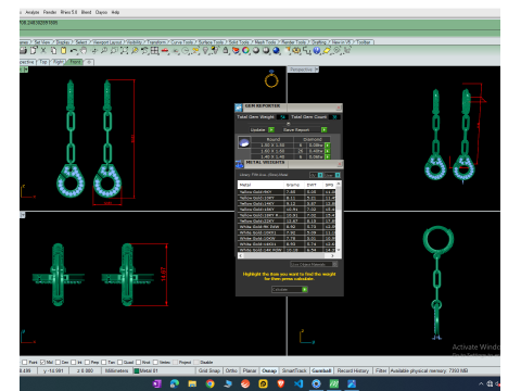 Printable 3D Jewelry design of Earrings with diamonds 3D Model