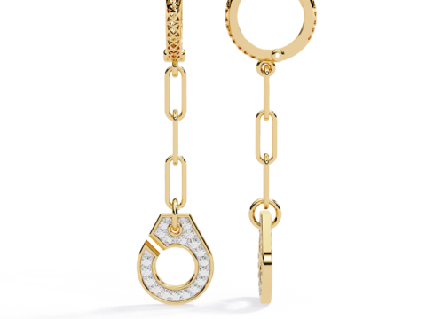 Printable 3D Jewelry design of Earrings with diamonds 3D Model