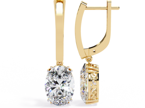 Printable 3D Jewelry design of Earrings with diamonds 3D Model