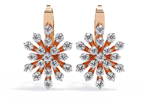 Printable 3D Jewelry design of Earrings with diamonds Model 3D