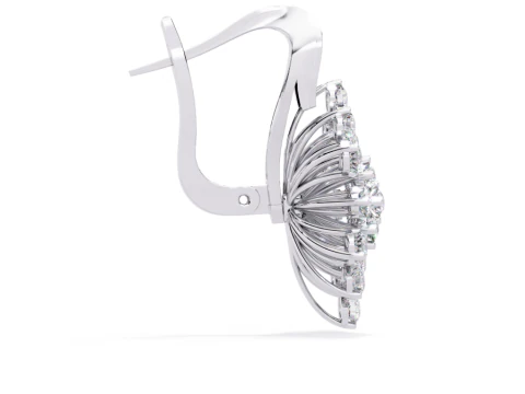 Printable 3D Jewelry design of Earrings with diamonds 3D Model