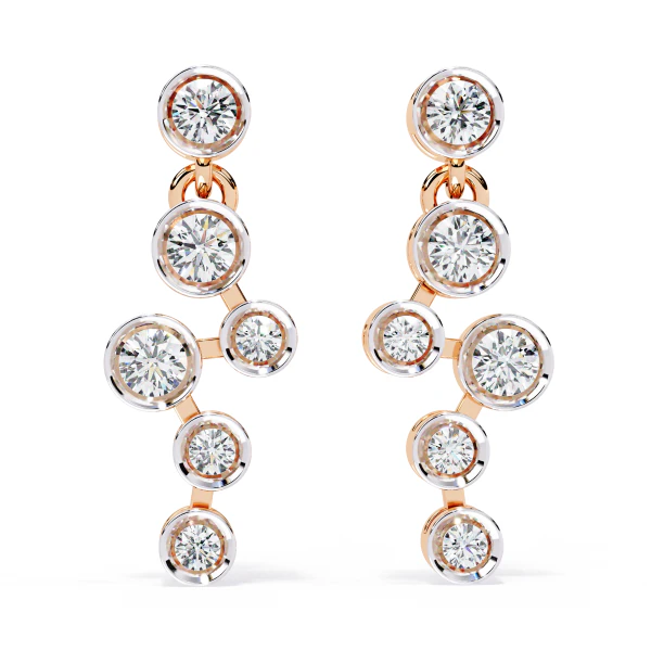 Printable 3D Jewelry design of Earrings with diamonds 3D Model .c4d .max .obj .3ds .fbx .stl .blend 