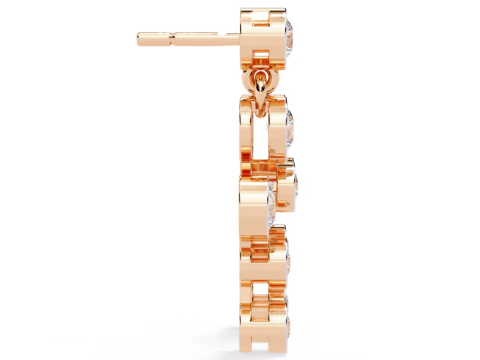 Printable 3D Jewelry design of Earrings with diamonds 3D Model