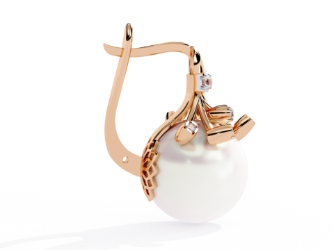 Printable 3D Jewelry design of Earrings with diamonds Model 3D