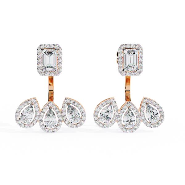 Printable 3D Jewelry design of Earrings with diamonds 3D Модель .c4d .max .obj .3ds .fbx .stl .blend