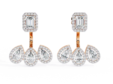 Printable 3D Jewelry design of Earrings with diamonds 3D Модель