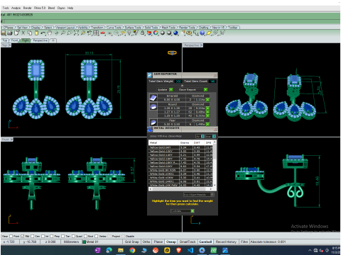 Printable 3D Jewelry design of Earrings with diamonds 3D Модель