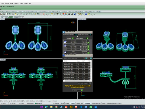 Printable 3D Jewelry design of Earrings with diamonds 3D Model