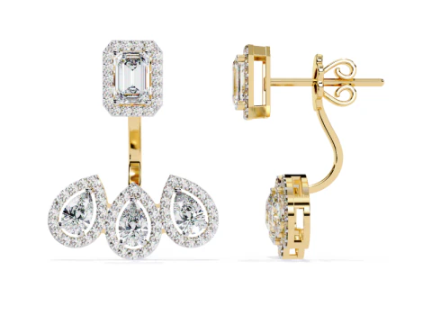 Printable 3D Jewelry design of Earrings with diamonds 3D Model