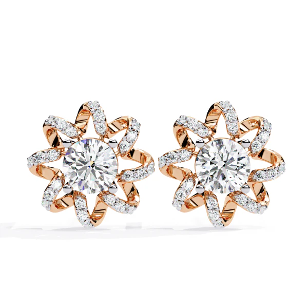 Printable 3D Jewelry design of Earrings with diamonds 3D Model .c4d .max .obj .3ds .fbx .stl .blend 
