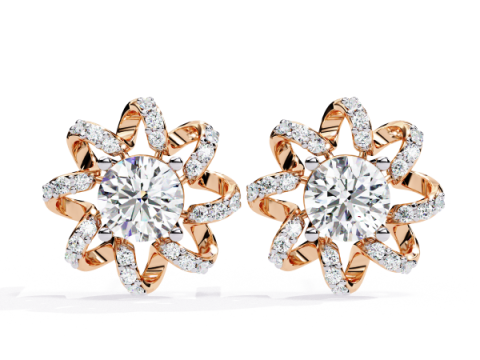 Printable 3D Jewelry design of Earrings with diamonds 3D Model