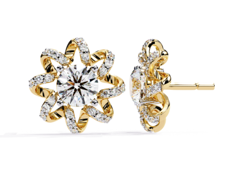 Printable 3D Jewelry design of Earrings with diamonds 3D 模型