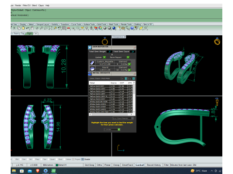 Printable 3D Jewelry design of Earrings with diamonds 3D Model