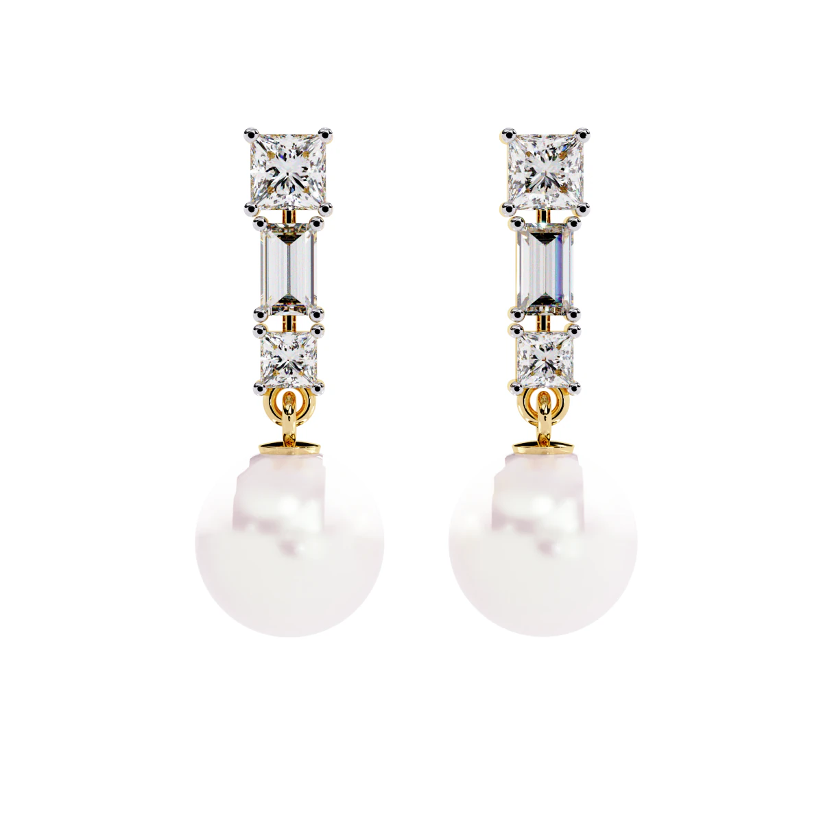 Printable 3D Jewelry design of Earrings with diamonds 3D Model .c4d .max .obj .3ds .fbx .stl .blend 