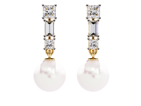 Printable 3D Jewelry design of Earrings with diamonds 3Dモデル