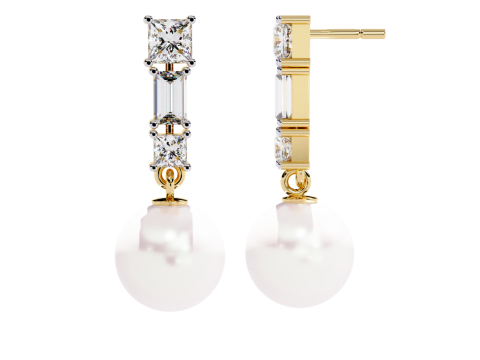 Printable 3D Jewelry design of Earrings with diamonds Modèle 3D