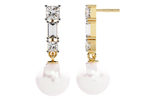 Printable 3D Jewelry design of Earrings with diamonds 3D Model