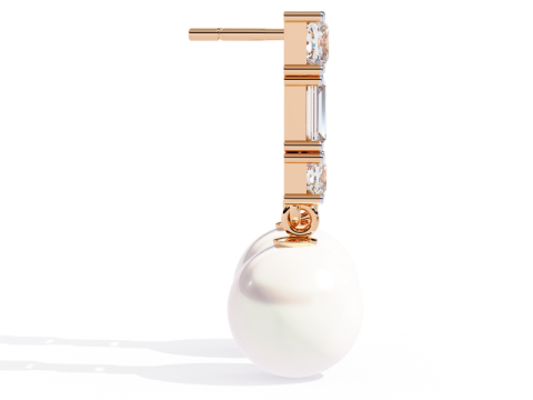 Printable 3D Jewelry design of Earrings with diamonds Modèle 3D