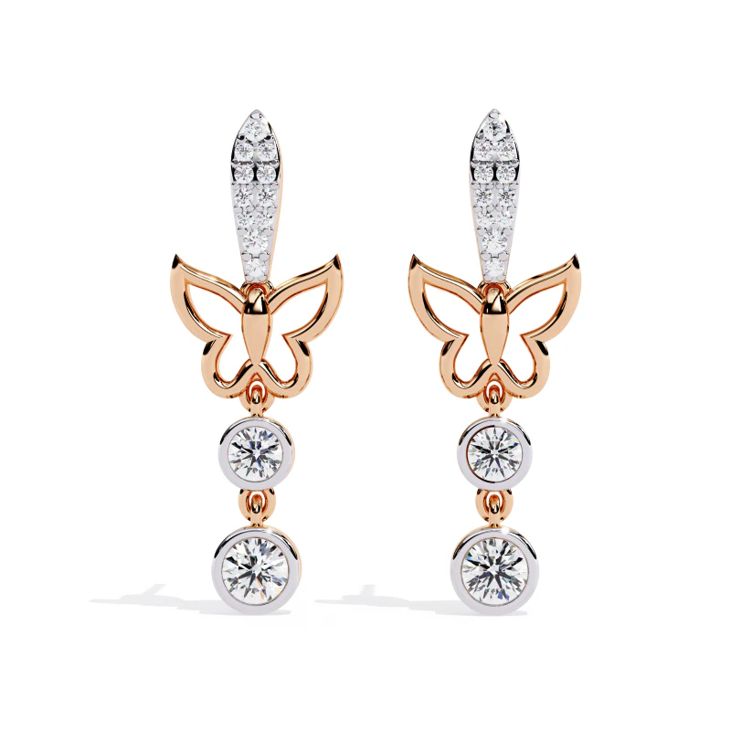 Printable 3D Jewelry design of Earrings with diamonds 3D Model .c4d .max .obj .3ds .fbx .stl .blend 