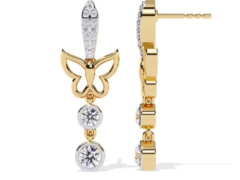 Printable 3D Jewelry design of Earrings with diamonds 3D Model