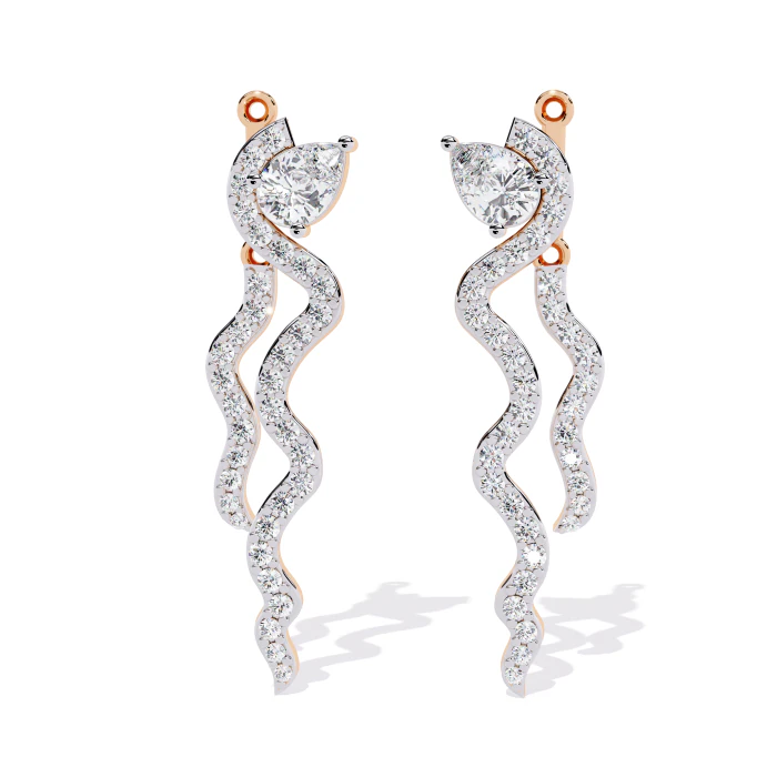 Printable 3D Jewelry design of Earrings with diamonds 3D Model .c4d .max .obj .3ds .fbx .stl .blend 