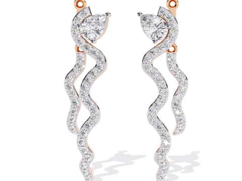 Printable 3D Jewelry design of Earrings with diamonds Modello 3D