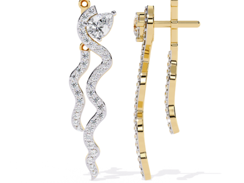 Printable 3D Jewelry design of Earrings with diamonds 3D मॉडल