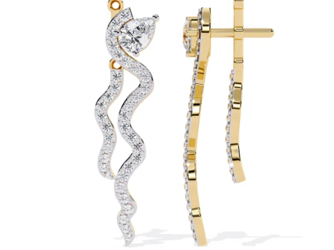 Printable 3D Jewelry design of Earrings with diamonds 3D Model