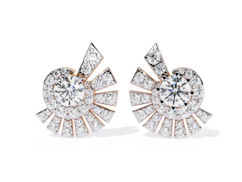 Printable 3D Jewelry design of Earrings with diamonds 3D Model