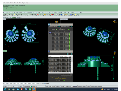 Printable 3D Jewelry design of Earrings with diamonds Modèle 3D